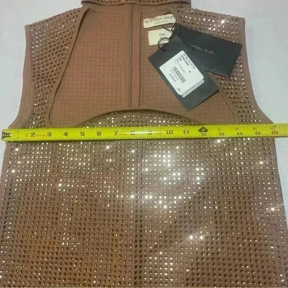 Bottega Veneta Turtleneck Sweater Dress 42 6 S Cut Out Midi Embellished $5650 - Picture 8 of 16